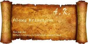 Alexy Krisztina névjegykártya